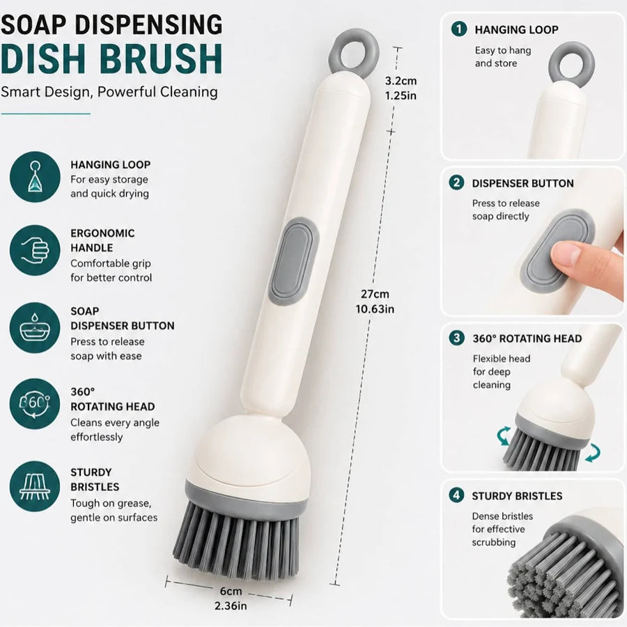 360° Soap Dispensing Cleaning Brush — view 3